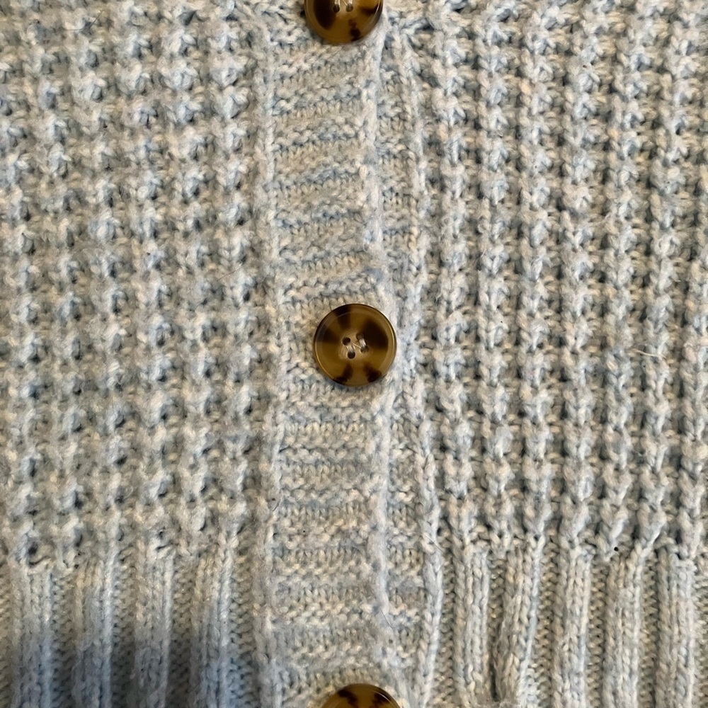 No Boundaries Sky Blue Button-Up Cardigan - Picture 3 of 4